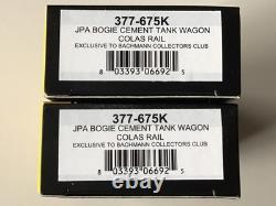 2 Graham Farish N Gauge 377-675K JPA Cement tank wagons in Colas / Tarmac livery