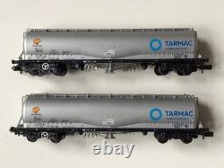 2 Graham Farish N Gauge 377-675K JPA Cement tank wagons in Colas / Tarmac livery