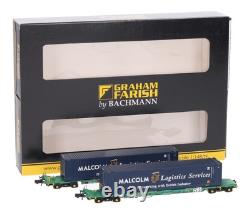 377-353 Graham Farish N Gauge Intermodal Bogie Wagons Pair (Pre-Owned)