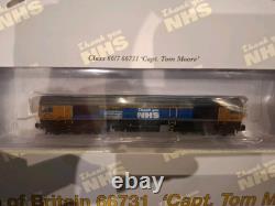 3 pack Farish 371-396K Capt Tom Moore NHS Class 66, Spitfire & Hurricane N gauge