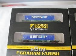 4 x Pairs Graham Farish N Gauge Intermodal Bogie Container Wagons