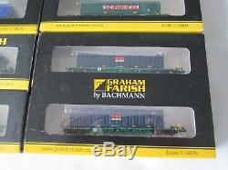 4 x Pairs Graham Farish N Gauge Intermodal Bogie Container Wagons