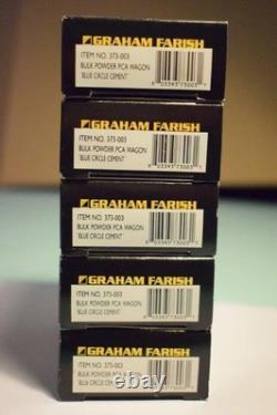 5 x Farish 373-003 N Gauge Bulk Powder PCA Wagons, Blue Circle Cement, BNIB's