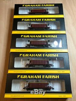 5 x Graham Farish (377-002A) 40 Tonne Seacow YGB bogie hopper wagons EWS Livery