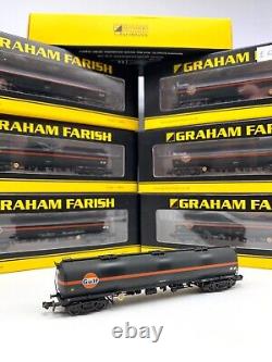 7x Graham Farish N Gauge 373-562 TEA Bogie Tank Wagon Gulf Livery (Weathered)