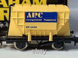 8 x GRAHAM FARISH 3511 N GAUGE PRESFLO COVERED HOPPER WAGONS ARC YELLOW BOXED