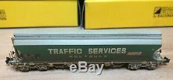 8x Graham Farish N Gauge 373-235 Boggie Wagons. Traffic Services Weathered