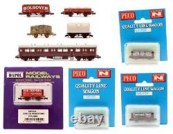 Dapol/peco/graham Farish'n' Gauge Rake Of 9 Assorted 8x Wagons & 1x Autocoach