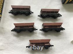 GRAHAM FARISH N GAUGE 373-502 JOB LOT OF 5x BROWN HOPPER WAGONS (2x WEATHERED)