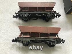 GRAHAM FARISH N GAUGE 373-502 JOB LOT OF 5x BROWN HOPPER WAGONS (2x WEATHERED)