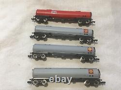 GRAHAM FARISH N GAUGE JOB LOT OF 4x VARIOUS 100 TON TANKER WAGONS BP ETC/ TEXACO