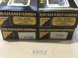 GRAHAM FARISH N GAUGE JOB LOT OF 4x VARIOUS 100 TON TANKER WAGONS SHELL/BP BLACK