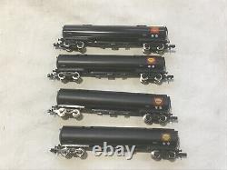 GRAHAM FARISH N GAUGE JOB LOT OF 4x VARIOUS 100 TON TANKER WAGONS SHELL/BP BLACK