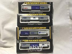GRAHAM FARISH N GAUGE JOB LOT OF 4x VARIOUS BOGIE WAGONS WITH 20ft CONTAINERS