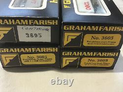 GRAHAM FARISH N GAUGE JOB LOT OF 4x VARIOUS BOGIE WAGONS WITH 20ft CONTAINERS