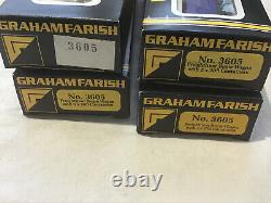 GRAHAM FARISH N GAUGE JOB LOT OF 4x VARIOUS BOGIE WAGONS WITH 20ft CONTAINERS