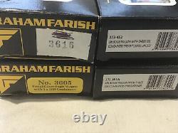 GRAHAM FARISH N GAUGE JOB LOT OF 4x VARIOUS BOGIE WAGONS WITH 20ft CONTAINERS