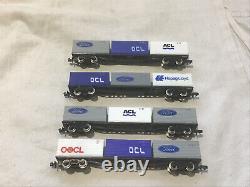 GRAHAM FARISH N GAUGE JOB LOT OF 4x VARIOUS BOGIE WAGONS WITH 20ft CONTAINERS