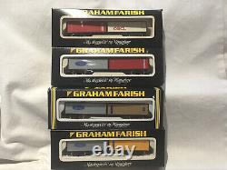 GRAHAM FARISH N GAUGE JOB LOT OF 4x VARIOUS BOGIE WAGONS WITH 30ft CONTAINERS