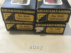 GRAHAM FARISH N GAUGE JOB LOT OF 4x VARIOUS BOGIE WAGONS WITH 30ft CONTAINERS