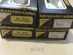 GRAHAM FARISH N GAUGE JOB LOT OF 4x VARIOUS BOGIE WAGONS WITH 30ft CONTAINERS
