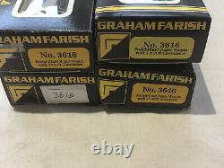 GRAHAM FARISH N GAUGE JOB LOT OF 4x VARIOUS BOGIE WAGONS WITH 30ft CONTAINERS