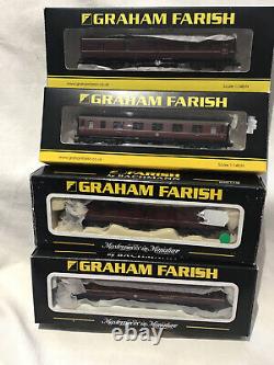 GRAHAM FARISH N GAUGE JOB LOT OF 4x VARIOUS MAROON / CRIMSON LAKE COACHES