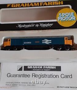 GRAHAM FARISH No 8404 N GAUGE B. R. CLASS 50 DIESEL LOCOMOTIVE'TEMERAIRE