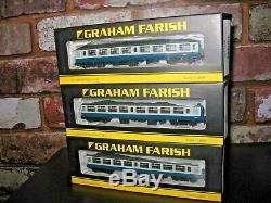 Graham Farish 374-710a x3 mk 2a tso blue grey N gauge