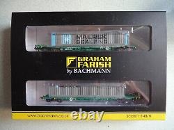 Graham Farish 377-369 Intermodal Wagons With 45ft Containers'maersk' N Gauge