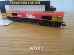 Graham Farish N Gauge 371-399 Class 66/7 The Flying Dustman Biffa 66783 DCC read
