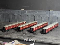 Graham Farish N Gauge GWR Hawksworth Coaches BR Maroon x 4