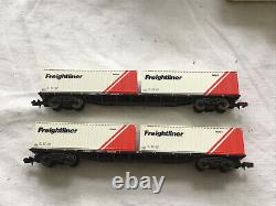 Graham Farish N Gauge Pair Of Freightliner Container Wagons 373-450 Boxed