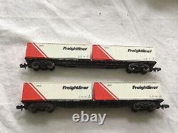 Graham Farish N Gauge Pair Of Freightliner Container Wagons 373-450 Boxed