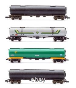 Graham Farish N Gauge Rake Of 4 2x Black & 2x Bp 100t Bogie Tanker Wagons
