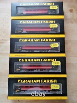 Graham Farish Set of 5 N Gauge BR Mk2F in Virgin livery 1 x BSO, 3 x TSO, 1 x FO