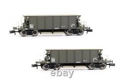 Graham Farish'n' Gauge 377-000a Pair Of Olive Green 40t Sealion Hopper Wagons