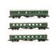 Graham Farish'n' Gauge Lot Of 3 Br Green Full Brake/open 2nd/restaurant Coaches