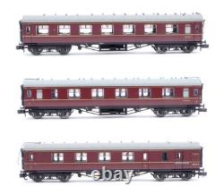 Graham Farish'n' Gauge Lot Of 3 Br Maroon Corridor/vestibule/brake Coaches