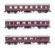 Graham Farish'n' Gauge Lot Of 3 Br Maroon Corridor/vestibule/brake Coaches