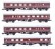 Graham Farish'n' Gauge Lot Of 4 Br Maroon Buffet/corridor Brake Coaches