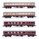 Graham Farish'n' Gauge Lot Of 4 Br Maroon / Crimson/cream Mk1 Passenger Coaches