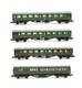 Graham Farish'n' Gauge Lot Of 4 Br Sr Green Brake End/mk1 Corridor Coaches