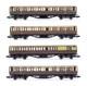 Graham Farish'n' Gauge Lot Of 4 Gwr Choc/cream Composite/brake Passenger Coach