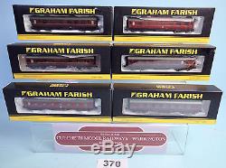 Graham Farish'n' Gauge Qty Of 6 Br/lms Maroon Stanier Coaches Boxed #370
