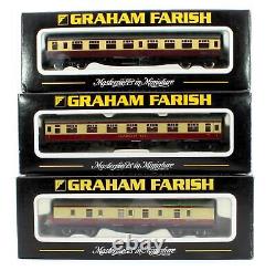 Graham Farish'n' Gauge Rake Of 3 Br Crimson & Cream Coaches & Restaurant Car