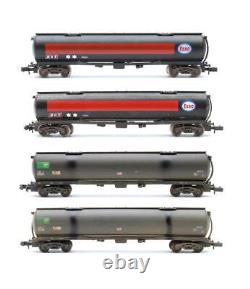 Graham Farish'n' Gauge Rake Of 4 Assorted 100t Fuel Tank Wagons Weathered