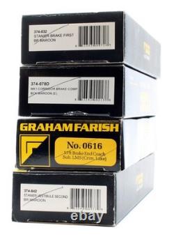Graham Farish'n' Gauge Rake Of 4 Assorted Br Maroon Coaches