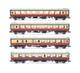 Graham Farish'n' Gauge Rake Of 4 Br Crimson/cream Assorted Corridor Coaches