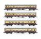 Graham Farish'n' Gauge Rake Of 4 Br Crimson/crm Assorted Corridor/brake Coaches